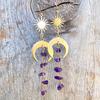 Fashion Asymmetrical Crystal Earrings With Moonstone And Geometric Alloy Design For Women