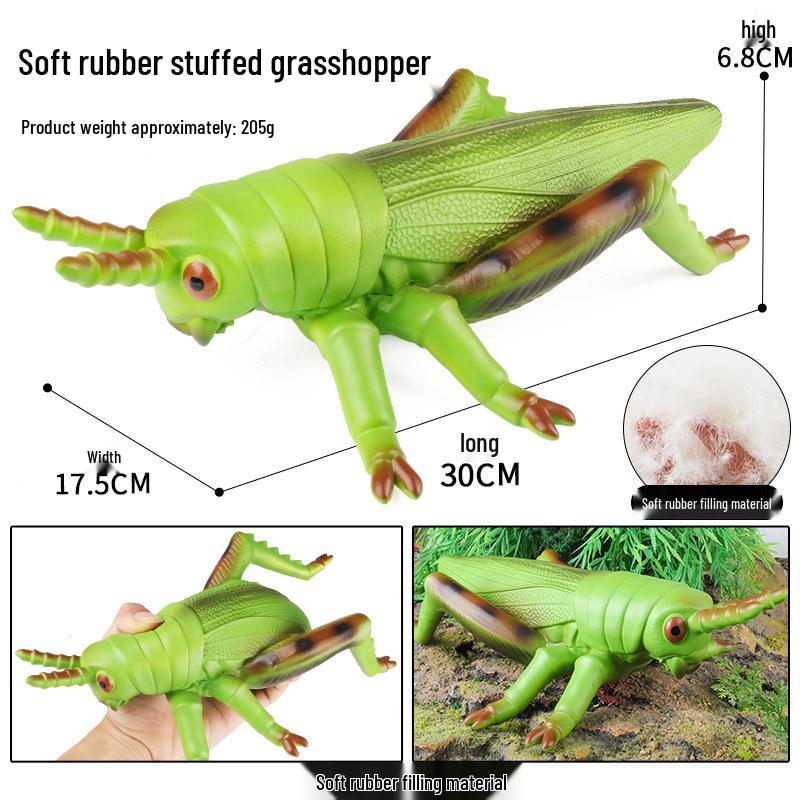 Large Soft Insect Model: Stag Beetle, Rhinoceros Beetle, Grasshopper, Mantis Toy for Kids
