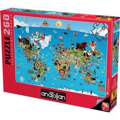 Anatolian The Puzzle of the World 260pcs (CartoonWorldMap)