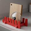 Cutting Board Rack Multi-Compartment Design Chopping Board Holder Kitchen Utensil Rack Space-Saving Household Storage Non-Slip