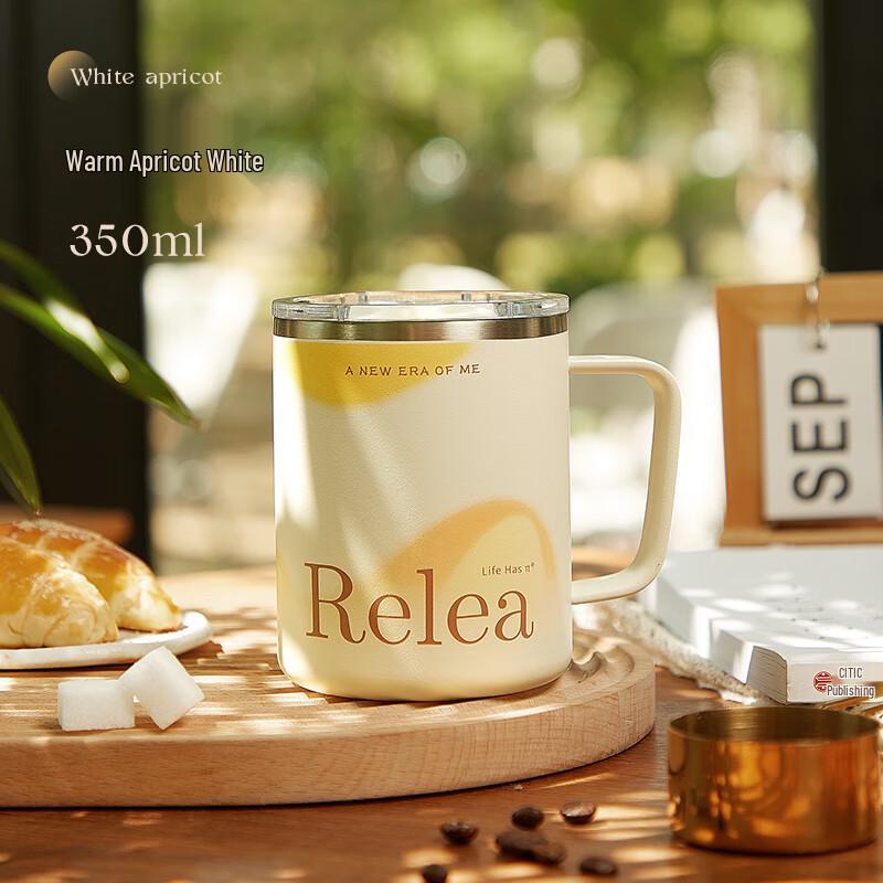 RELEA 316 Stainless Steel Insulated Coffee Mug with Straw and Lid