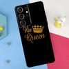 King Queen Couple Lovers Back Case For Samsung Galaxy S25 S24 S22 S23 S26 Ultra Plus S20 S21 FE S10 S25 FE Soft Cover