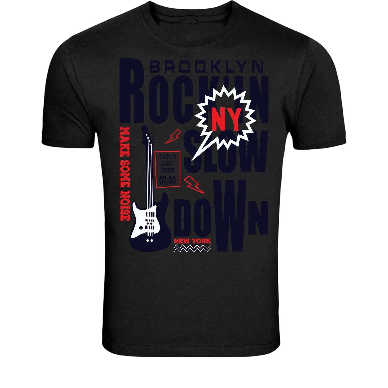 Brooklyn Rockin Slow Down T-Shirt - Electric Guitar Music S