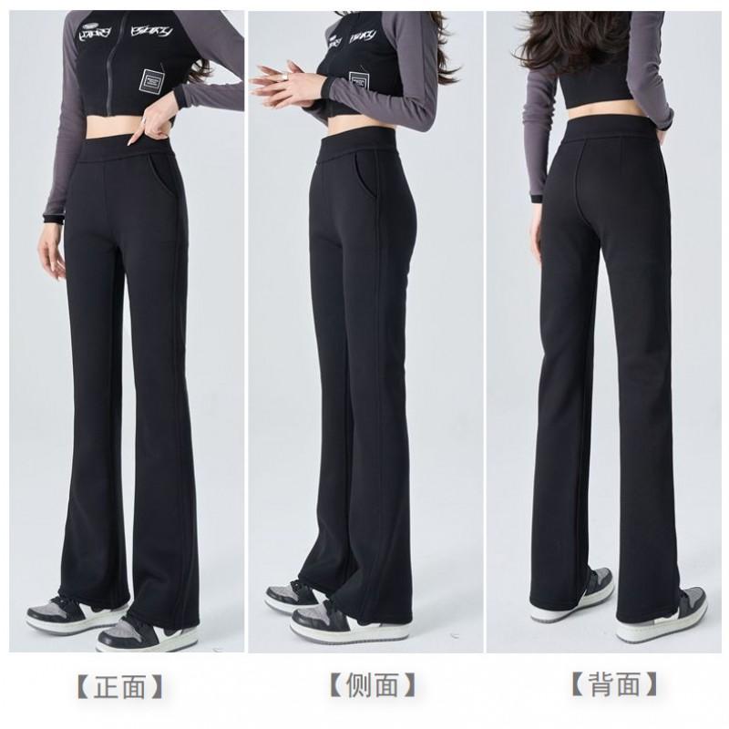 Womens High Waisted Flare Pants Slim Fit Stretch Casual Trousers Fall Winter