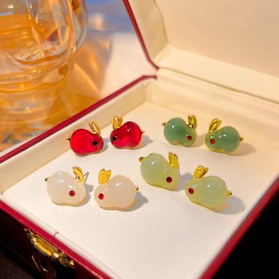Cute Rabbit Earrings with Candy Colors, Suitable for Daily Wear and All Occasions