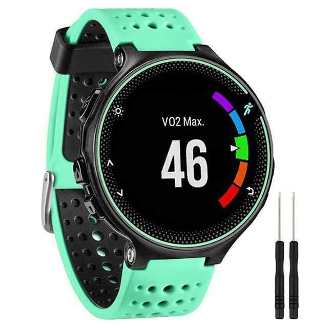 Compatible Silicone Wristband for Garmin Forerunner 235/620/735XT - Two-Color Round Hole Design.