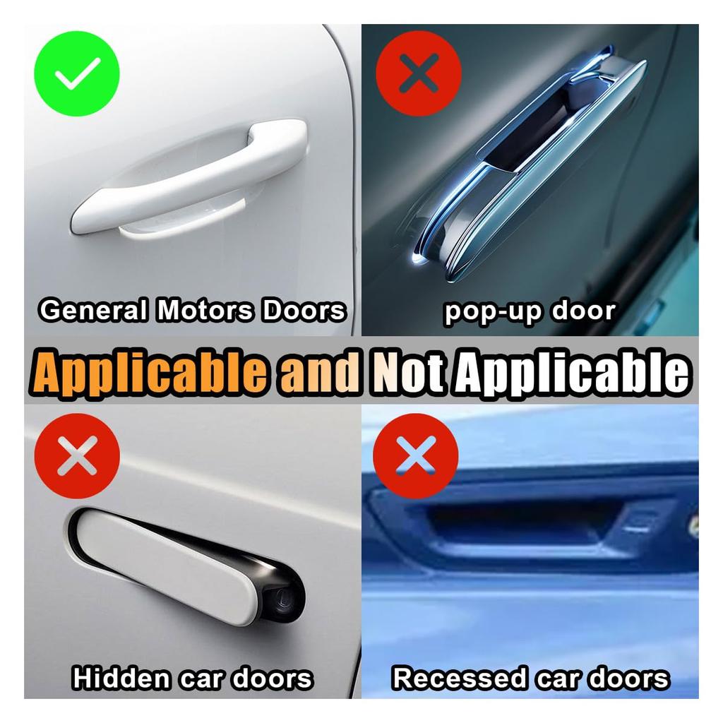 Bling Car Door Handle Protector - Scratch Resistant Sticker, Universal Protective Cover, Shiny Rhinestone Car Decoration Accessories for Women (Pink)