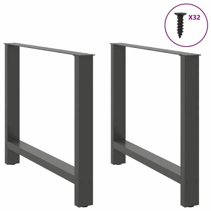 VidaXL Dining Table Legs Anthracite 2 Pieces 90 X (72-73) Cm Steel 4013318