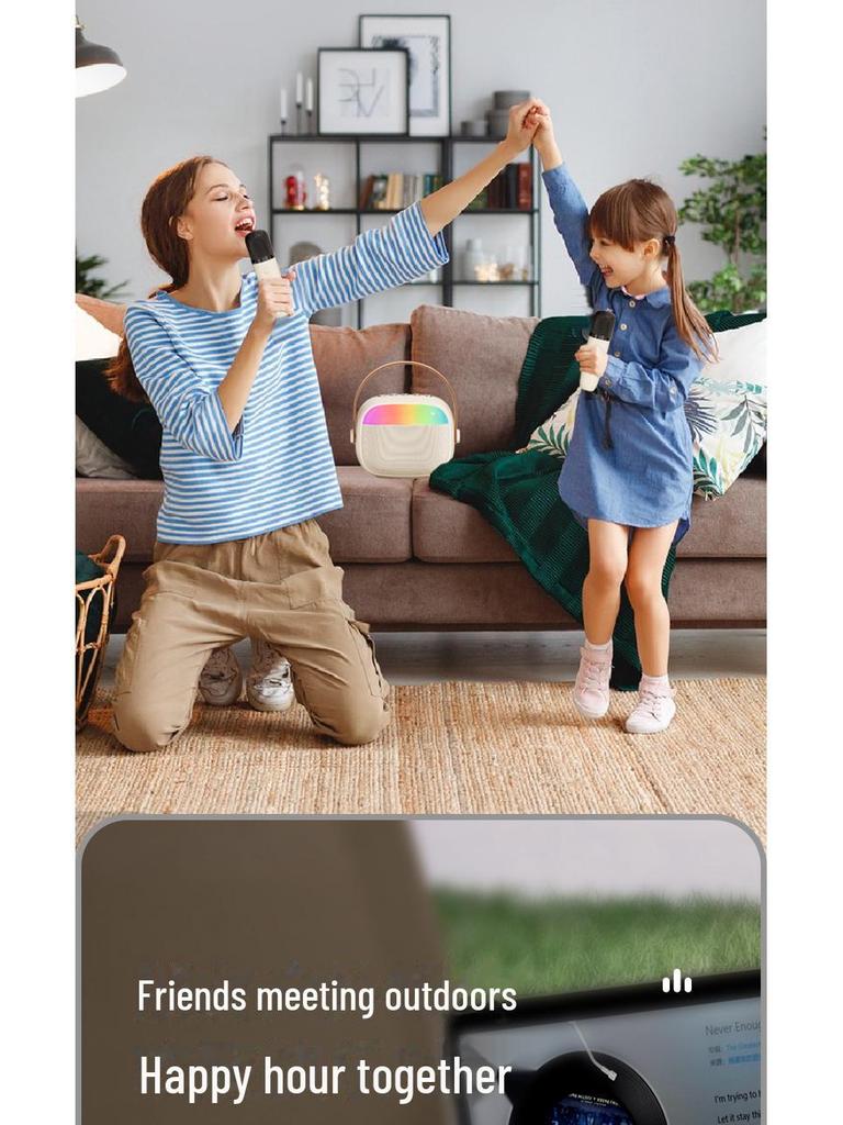 K30 Wireless Bluetooth Speaker with Colorful Lights and Dual Microphones - Portable Outdoor Audio and Song System