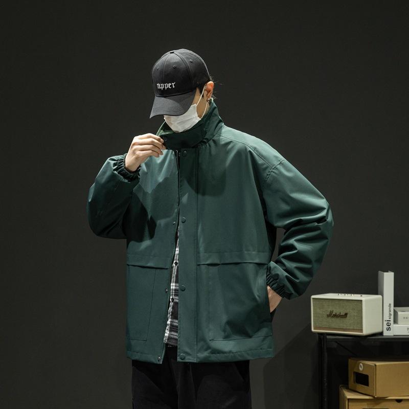 Spring and Autumn New Men's Lapel Jacket Ruffian Handsome Cargo Baseball Uniform Boys Casual Versatile Jacket Men's Clothing