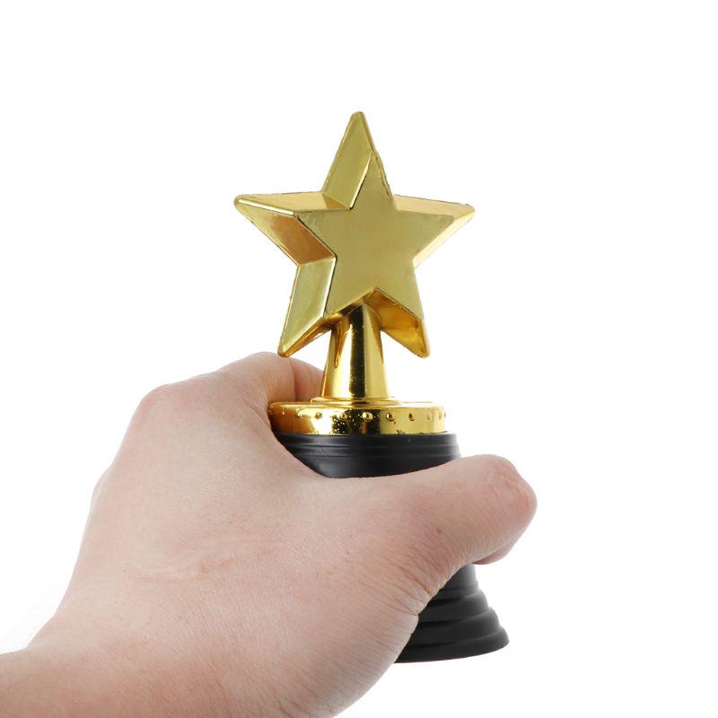 12PCS Star Gold Award Trophies 4.5/" Gold Star Trophy For Awards Winners Toy