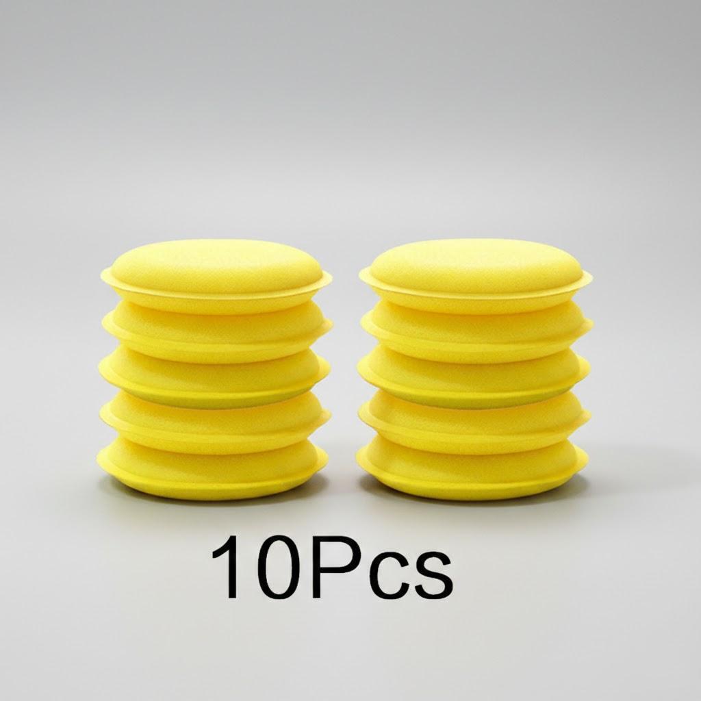 

Yellow Car Foam Sponge Wax Applicator Round Polishing Waxing Sponge Detailing Cleaning Tools жёлтый