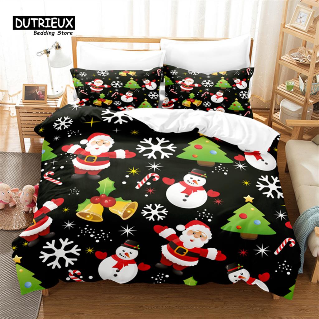 

Рождественский комплект постельного белья, комплект пододеяльников Pixel Christmas, мягкий, удобный, дышащий пододеяльник, для декора спальни и гостевой комнаты EU single(135x200cm)