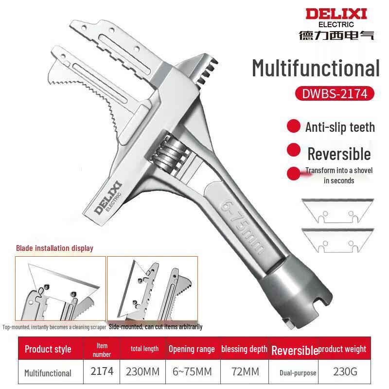 Delixi Multi-functional Adjustable Wrench