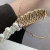 For Girls Elastic Metal Buckle Crystal Women Waistband Dress Decoration Korean Belt Faux Pearl