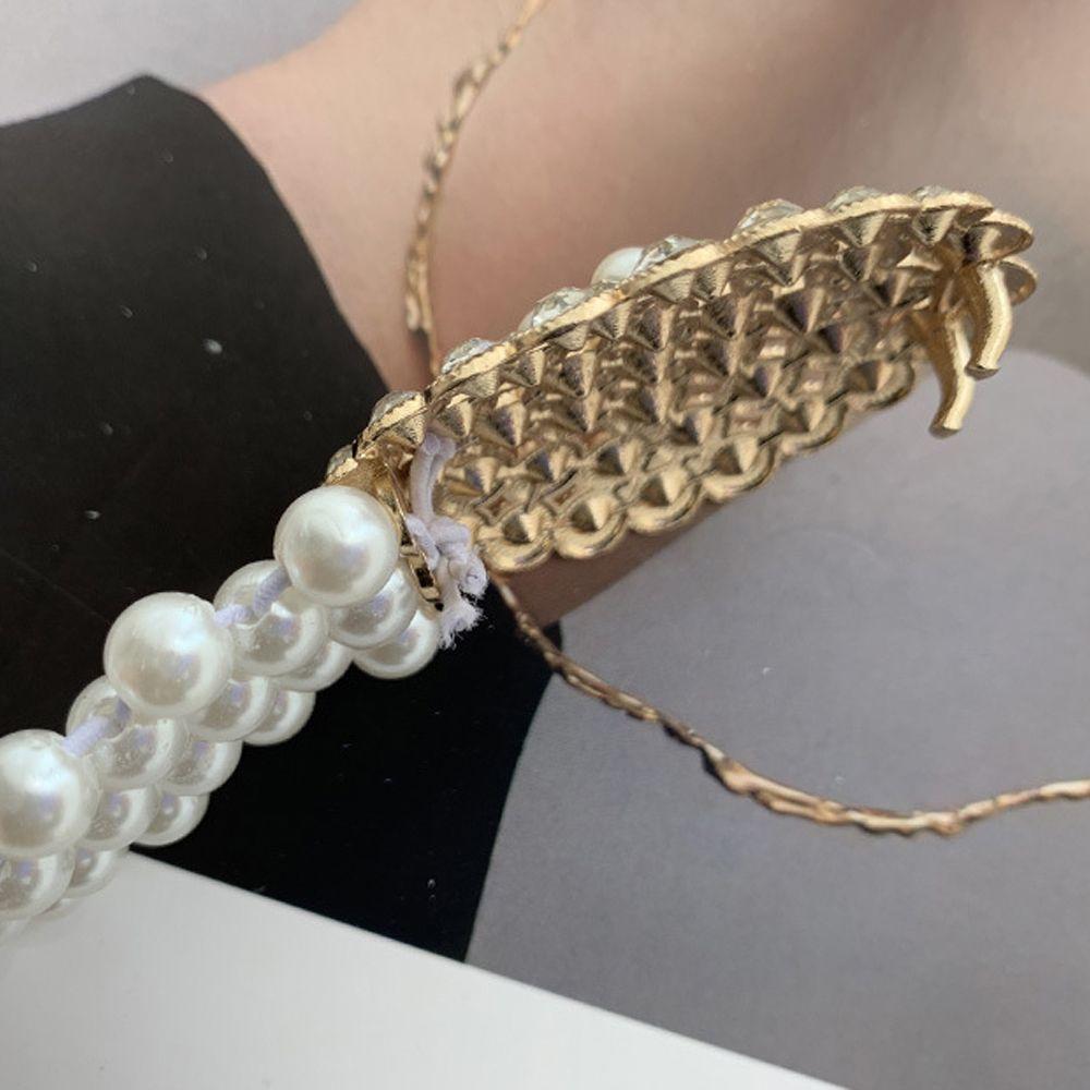 For Girls Elastic Metal Buckle Crystal Women Waistband Dress Decoration Korean Belt Faux Pearl