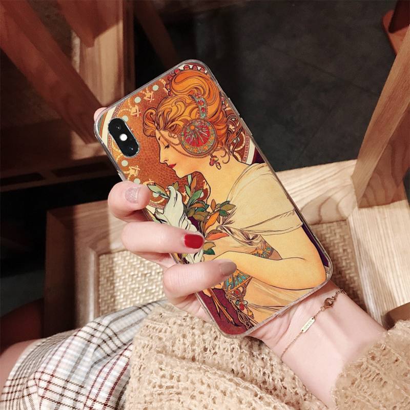MaiYaCa Art Poster Alphonse Mucha Painted Phone Case for iPhone 11 12 13 Mini Pro XS MAX 8 7 6 6S Plus X 5S SE 2020 XR Case