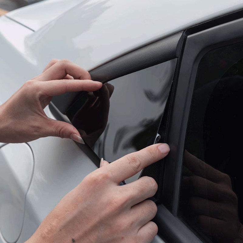 Car Door Window Trim Cover for Subaru Forester SK ~2024 Carbon Fiber Black Chrome Sticker Pillar Posts Decal Accessorie