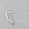 Shinjuku Gin no Kura Double Wing Silhouette Pendant Top Silver 925 Pendant Wing Feather Feather Thin White (without chain)