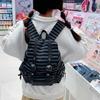Korean Retro Stripe Backpack: Versatile, Large Capacity for Students