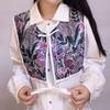 Random Pattern Women Embroidered Vest Floral Printed Lace Up Waistcoat  Clothing Accessories