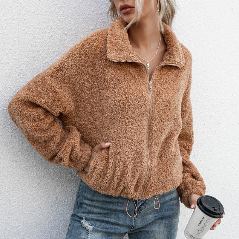 Autumn Double-sided Velvet Short Plush Jacket Tops Women Winter New Fashion Turn Down Collar Warm Women's Jackets Solid Elegant Casual Lady Coat 24901