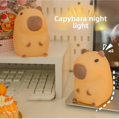 Timing Function Capybara Night Light Adorkable Colorful Touch Sensor Nightlight USB Rechargeable Animal Lamp Birthday Present