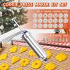 Aluminum Alloy Cookie Press with Discs & Nozzles Easy Squeeze Biscuit Maker Dishwasher Safe Baking Tool for Homemade Cookies Cupcakes Pastries