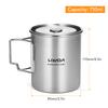 Lixada 750ml Cup Outdoor Stainless Steel  Cup Mug with Foldable Handles and Lid for Camping Hiking Backpacking Camping Pot