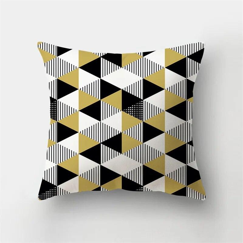 45x45cm Geometric Square Pillowcase Tropical Plant Leaves Short Plush Cushion Cover Sofa Office Seat   Home Decor