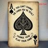 1Pc Iron Wall Art, "Ace of Spades" Playing Cards Design, Rustic Decor for Home Bar, Cafe - High-Quality Print for Room Decor