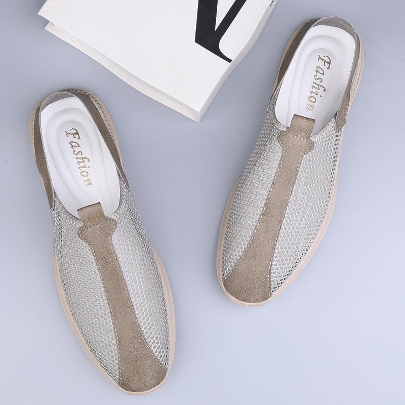 Fashion Breathable Men Sneakers New Summer Trainers Lightweight Mesh Flats Soft Comfort Man Sandals Non-slip Outdoor Casual Sports Shoes