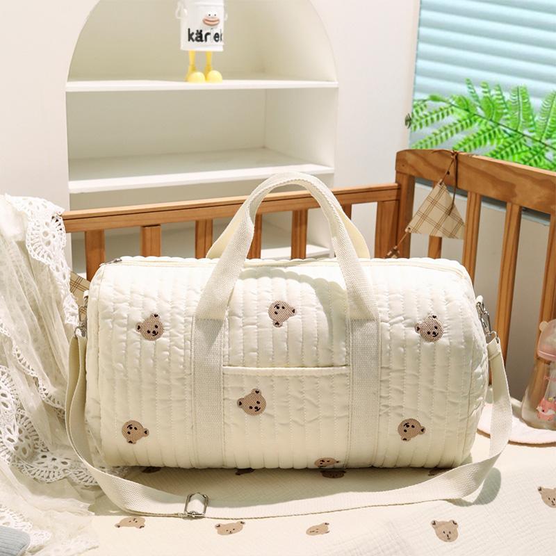 Universal Space Baby Diaper Bag with Zipper, Embroidery Mom Handbag Stroller Accessories Storage Bag for Diaper, Phone, Keys