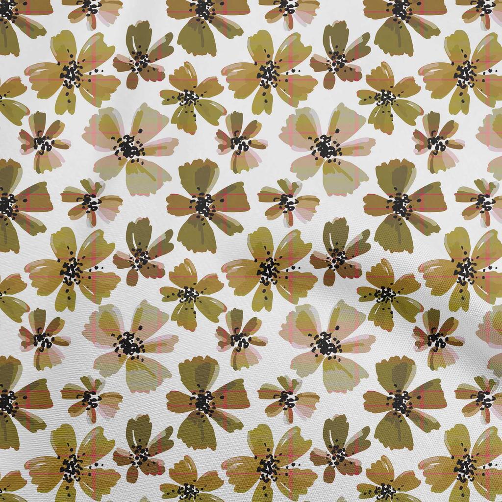 oneOone Cotton Flex Gray Fabric Florals Craft Projects Decor Fabric Printed By The Yard 40 Inch