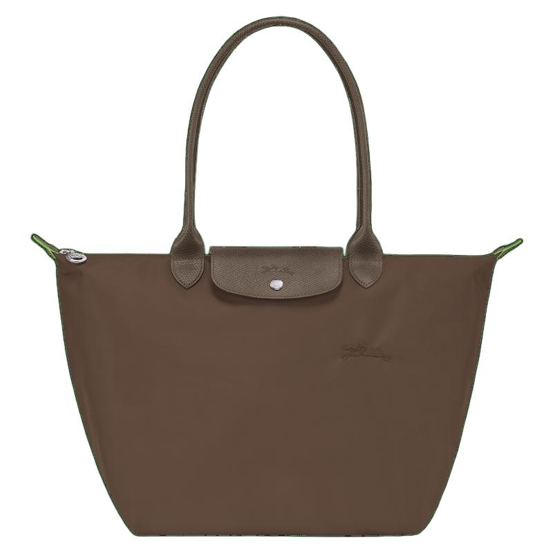

Longchamp Le Pliage Green Silver Hardware Button Zipper Closure Nylon Tote Shoulder Bag Large Women bags Earth-Tone L1899919813 Basic Set (Bag)