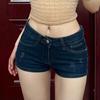 VIONA Summer Sexy Slim Woman Denim Shorts Vintage Deep Blue Low Waist Pockets Hot Mini Pants Women Korean Y2K Streetwear Jean Shorts