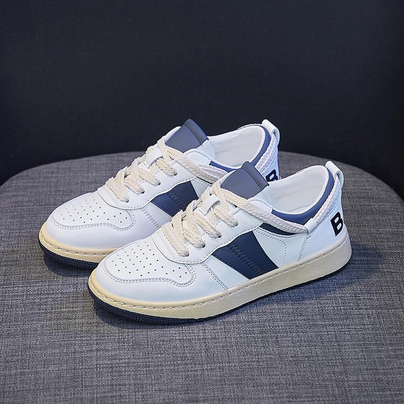 

Уличная мода Женские кроссовки Дышащие тренировочные туфли Плоская подошва Беговые туфли Студенческая обувь 40 белый/синий