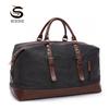SCIONE Canvas-Leder-Reise-Handgepäck, Reisetasche, große Wochenend-Übernachtungstasche für Männer