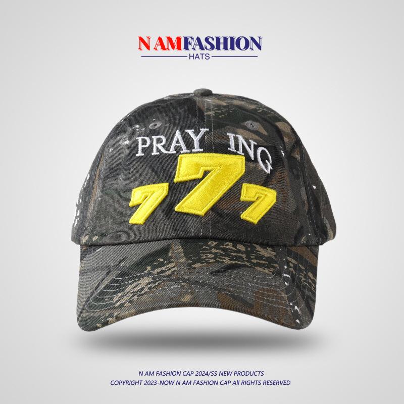 

Унисекс бейсболка с 3D вышивкой камуфляжа - стиль корейской уличной моды M (56-58cm)