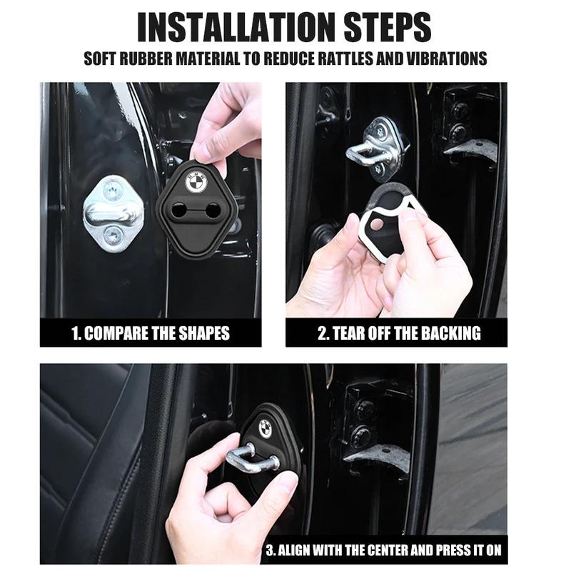 2/4 BMW M Performance E46 E90 E60 F10 F30 E39 E36 F20 E87 G30 E92 E91 X5 Car Door Lock Cover Protection Shockproof Pad Stickers
