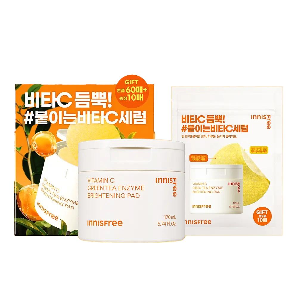 Innisfree Vitamin C Tone-Up Radiance Pad Set (60 Pads + 10 Refill Pads)