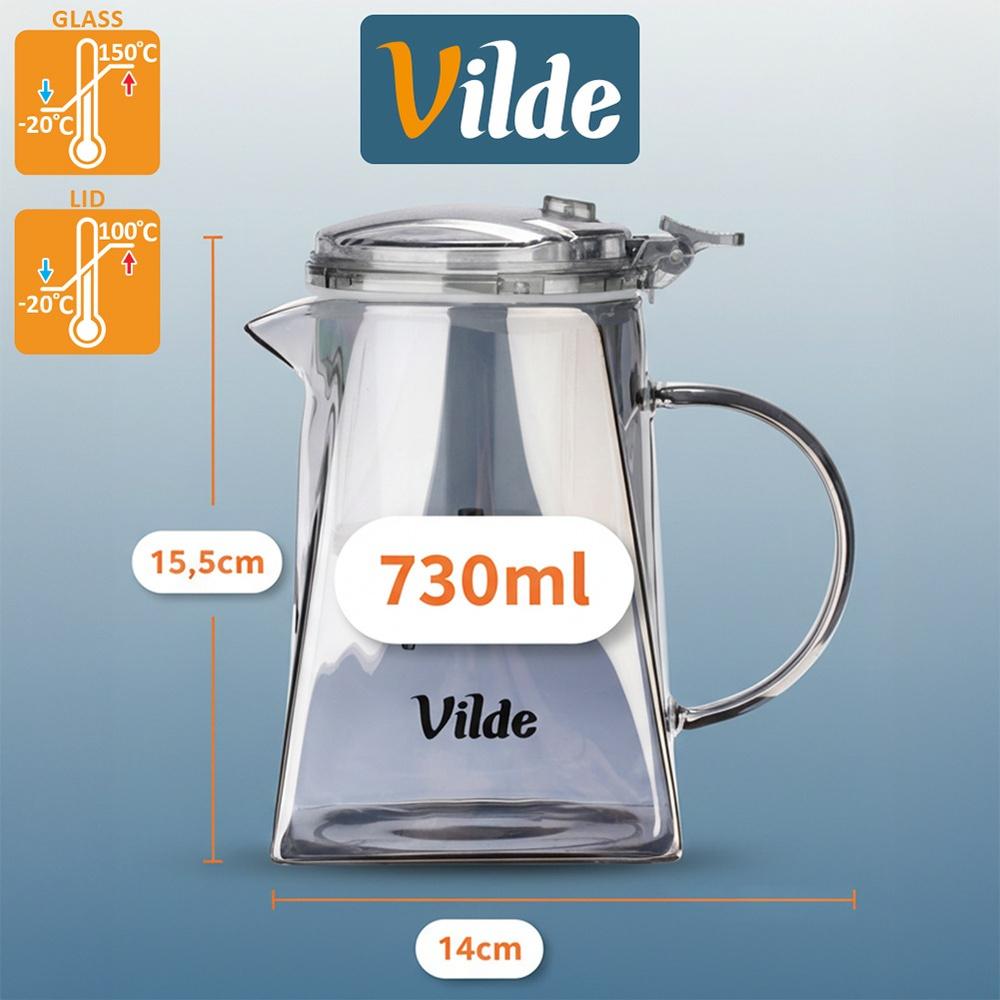 Glass jug with trigger tea infuser 730 ml
