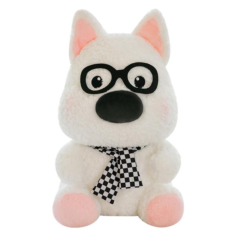 Plush Dog Glasses Toy West Highland White Terrier Doll Children Day Gift
