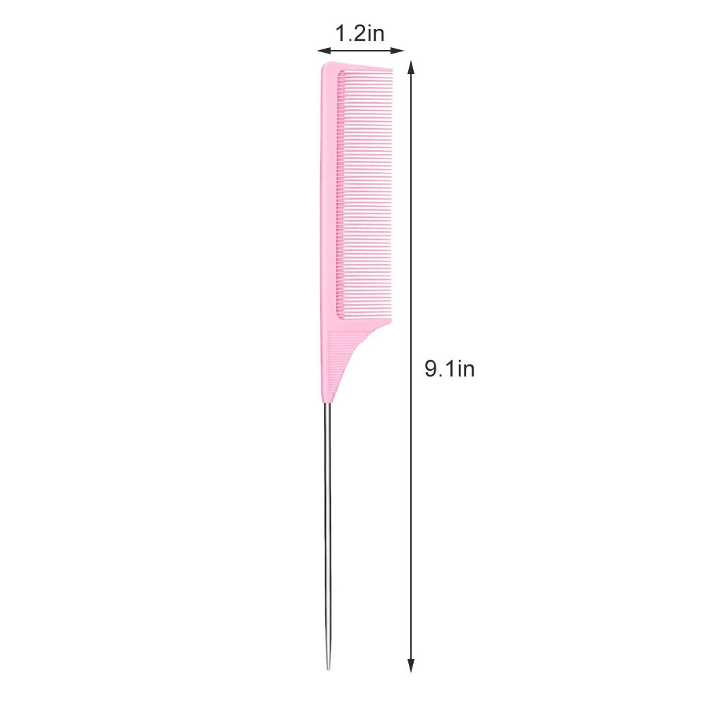 Rat Tail Combs Carbon Fiber Metal Portable Solid Lightweight Heat-resisting Electrostatic Prevention Hair Pick