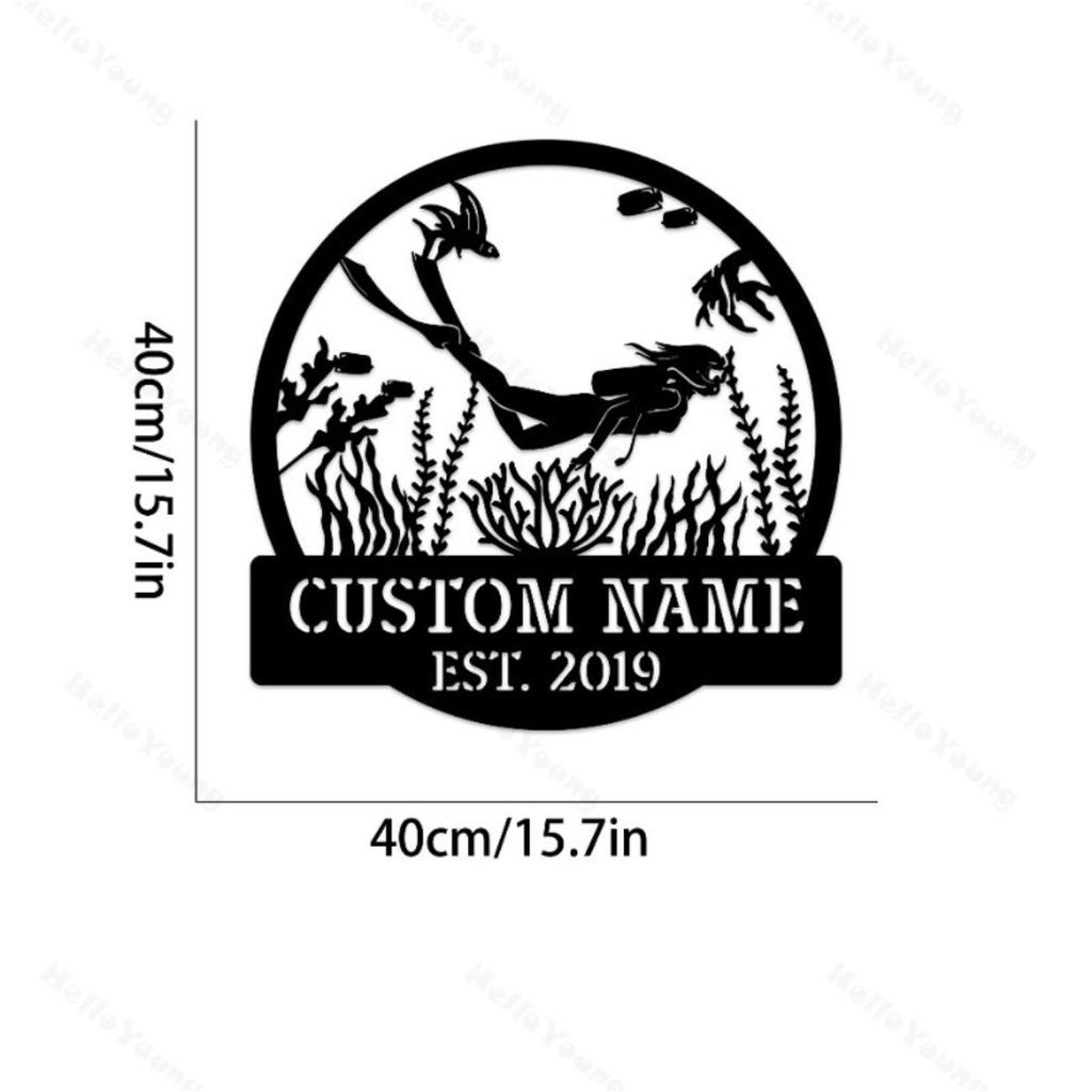 Customizable Metal Wall Art Diving Silhouette Fairy Tale Theme Home Garden Outdoor Party Decor