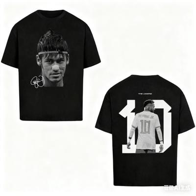 Sommer Herren 100% Reine Baumwolle Klassisch Fußball Superstar Bedruckt Kurzärmelig Rundhals Weich Atmungsaktiv Locker T-Shirt