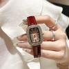 Vintage Watches for Women Sparkly Zircons Crystals Wrist Watch Water Resistant Leather Strap Quartz Watches Roman Retro Relojes