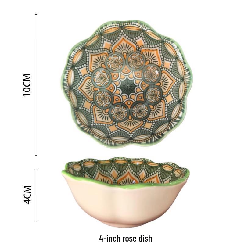 

Moroccan Ceramic Rose Snack/Sauce Dish Set