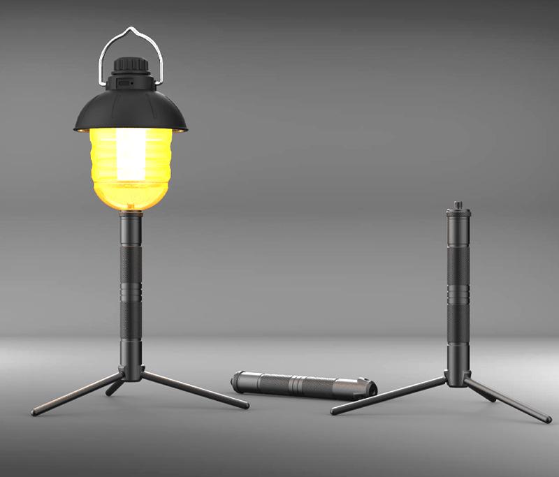 Multifunctional Outdoor Tripod: Aluminum Alloy Spike with Ball Head for Camping, Lighting, and Camera/Live Streaming