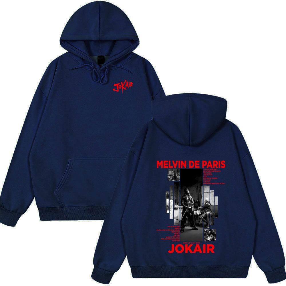 

Rapper Jok air Melvin De Paris Graphic Hoodie Men Women Hip Hop Streetwear Fashion Tops Pop Music Hoodies Casual Vintage Hoodies M